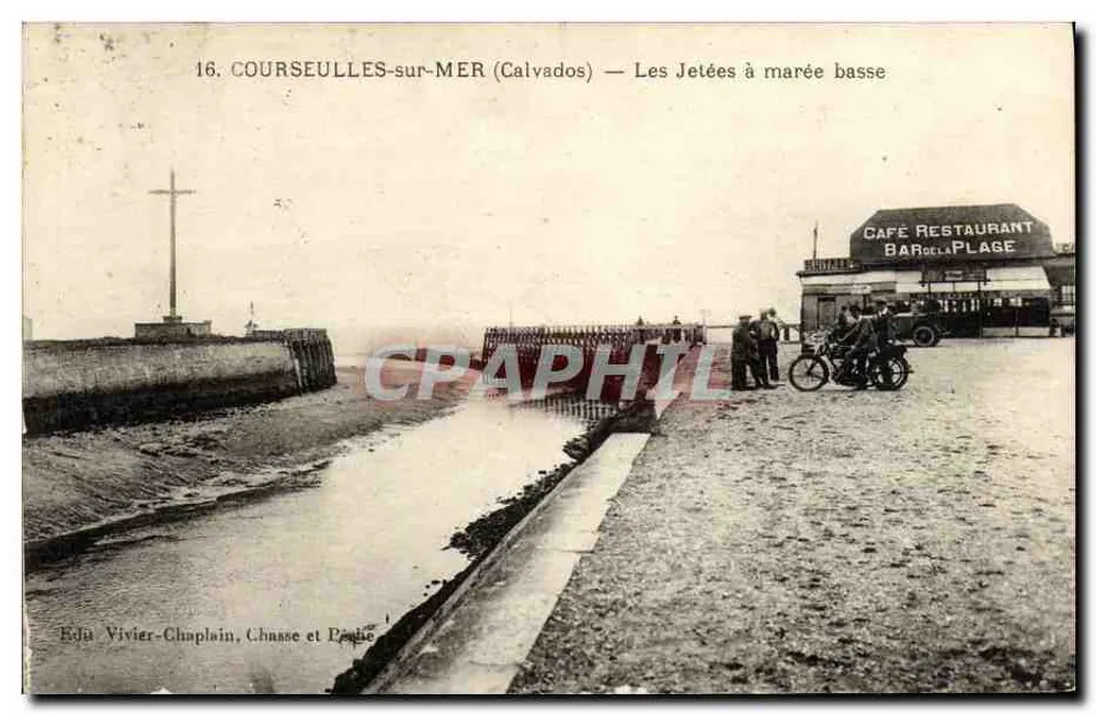Courseulles-sur-Mer (Calvados) — Die Deiche bei Ebbe — Edju Vivier-Chaplain, Jagd und Reiten - Vorderseite