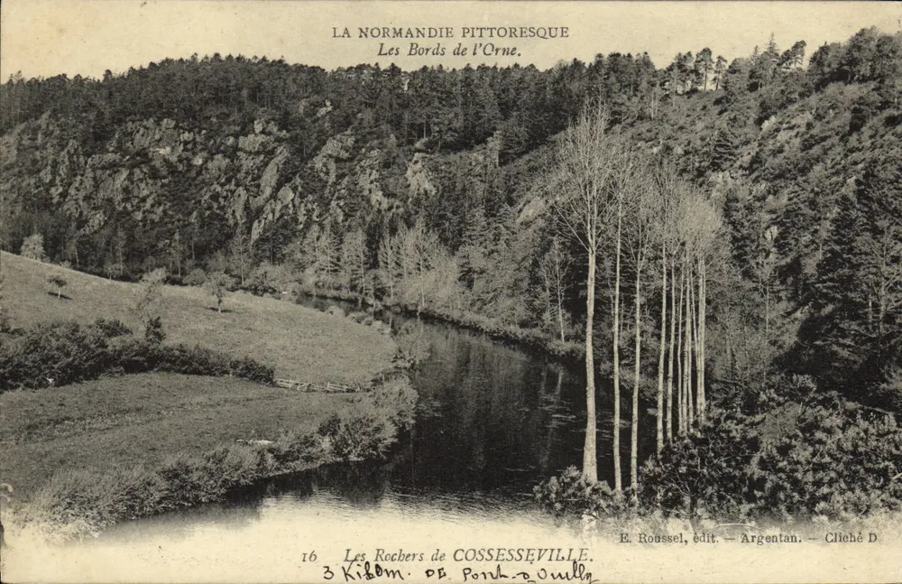 Os Rochos de Cosseville — As Margens do Orne — E. Roussel, edit. - Argentan - Frente