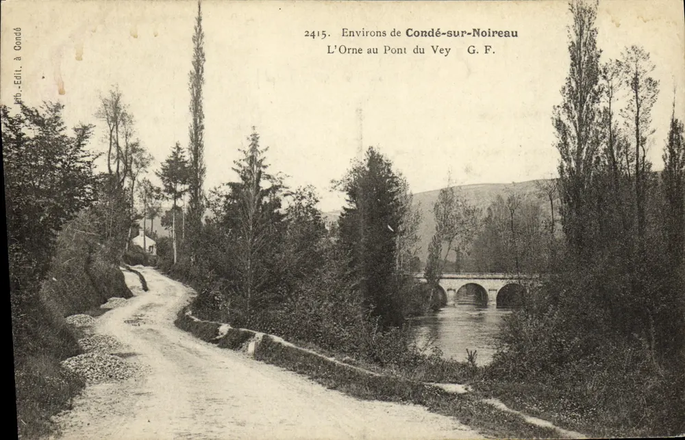 Die Orne am Pont du Vey — Umgebung von Condé-sur-Noireau — G. F. (Verleger Ondé) - Vorderseite