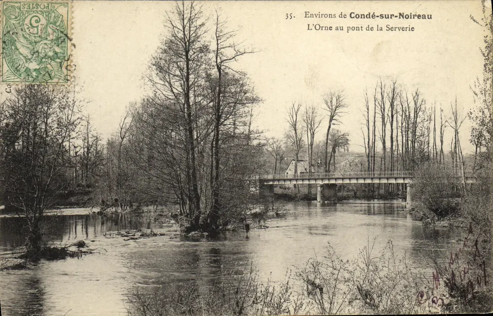 Die Orne am Serverye-Brücke — Umgebung von Condé-sur-Noireau — unbekannter Verleger, n° 35 - Vorderseite