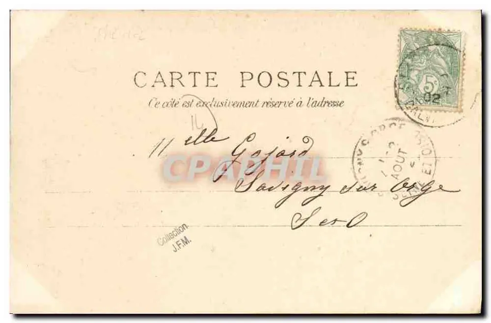 Praia de Cours culles — J. HINCHET, editor, n°5 Carnot - Verso