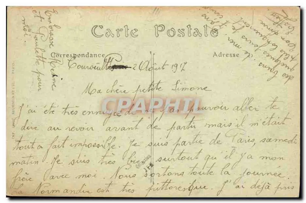 COURSEULLES-SUR-MER (Calvados) — La Playa y las Villas. ND. Fot. N° 209 - Reverso