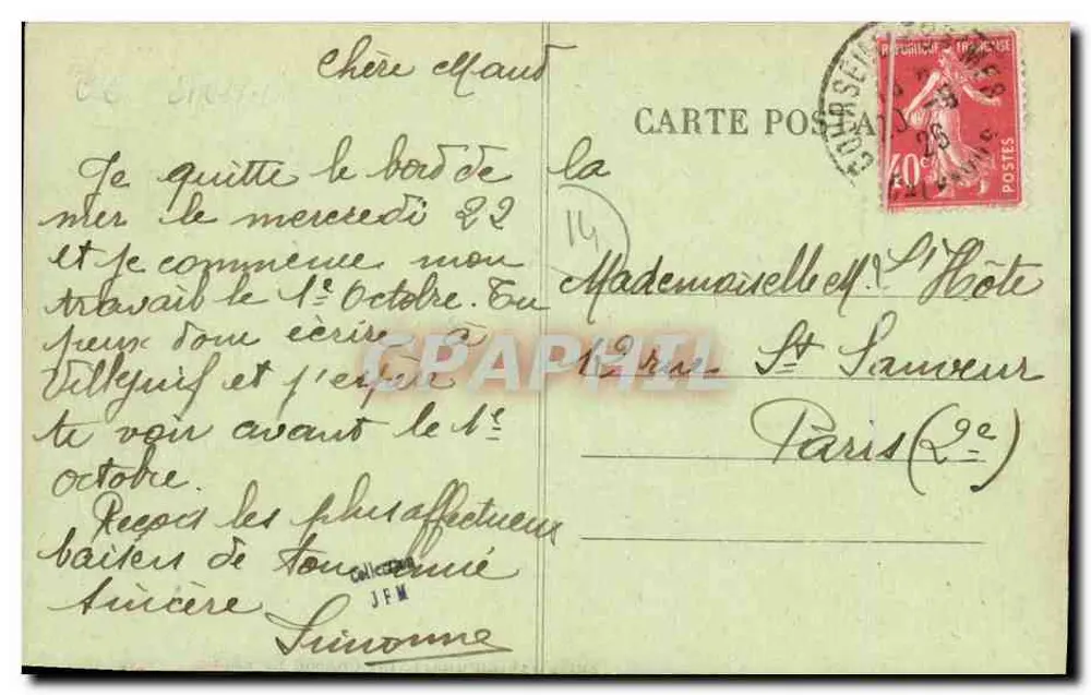 Courseulles-sur-Mer (Calvados) — Le Bar de la Plage — Verlag V. Chaplain, n°15 - Rückseite