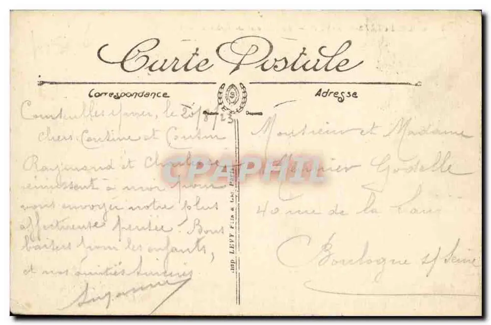 COURSEULLES-SUR-MER — A Praia e as Cabines — LL - Verso