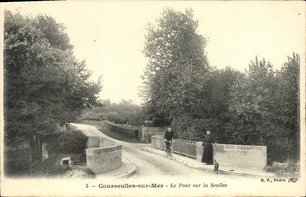 Courselle-sur-Mer — O Ponte sobre a Seulles — B. F., Paris, n°5 - Frente