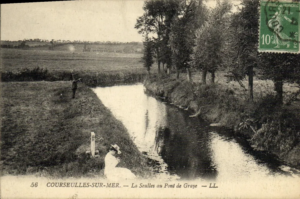 Courseulles-sur-Mer — La Seulles am Graye-Brücke — LL - Vorderseite