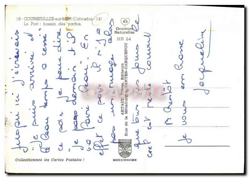 COURSEULLES-sur-MER — Yachthafen — Verlag ARTAUD Frères, NANTES - Rückseite