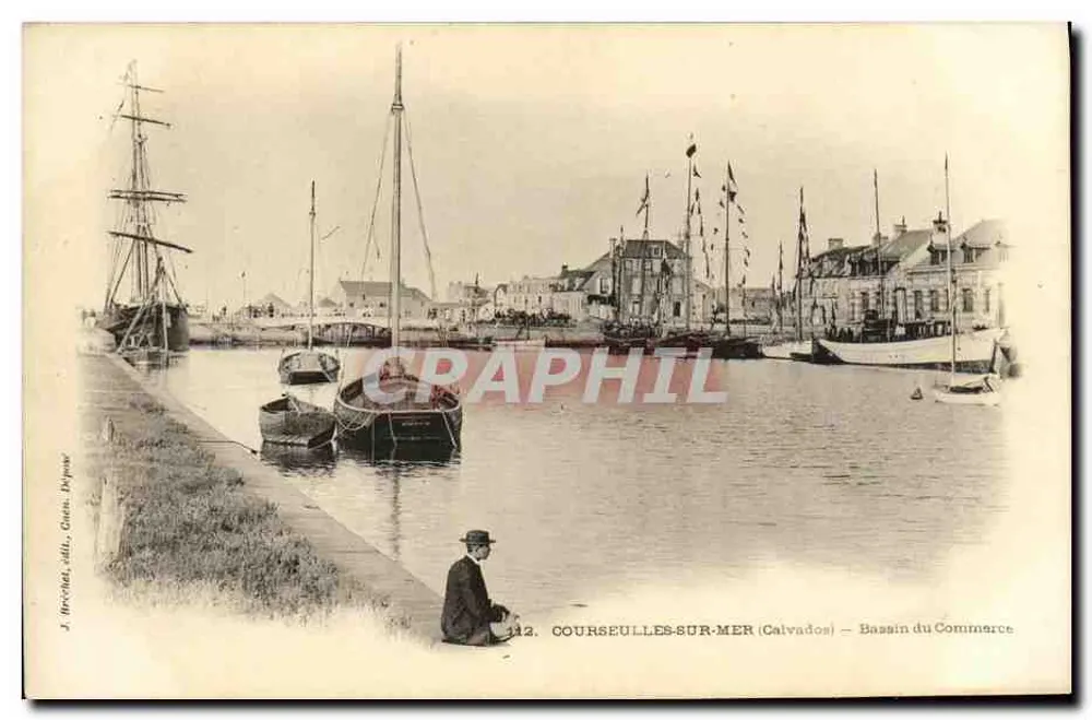 COURSEULLES-SUR-MER (Calvados) — Bassin du Commerce — J. Becquet, ed. G. Gues. Jepose - Frente