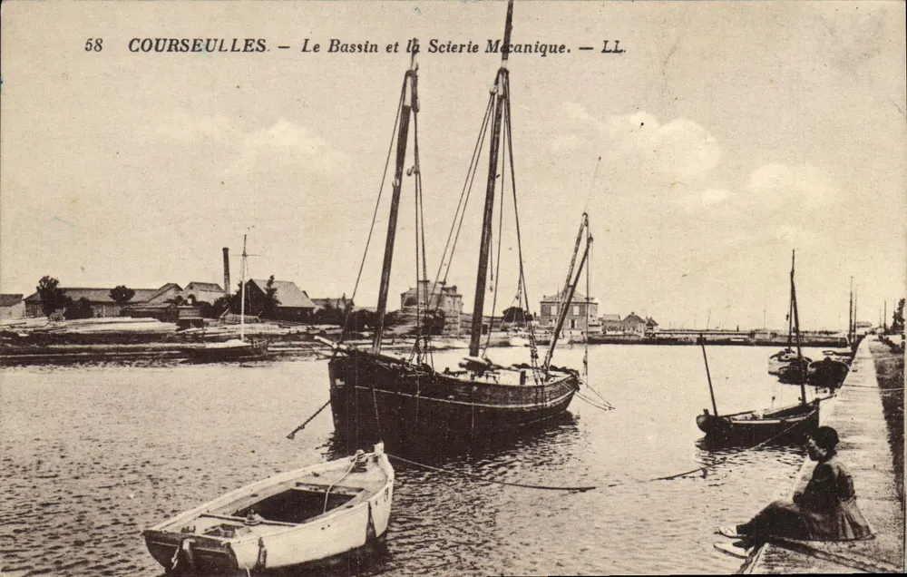 COURSEULLES — Der Hafen und die mechanische Sägerei — LL. - Vorderseite