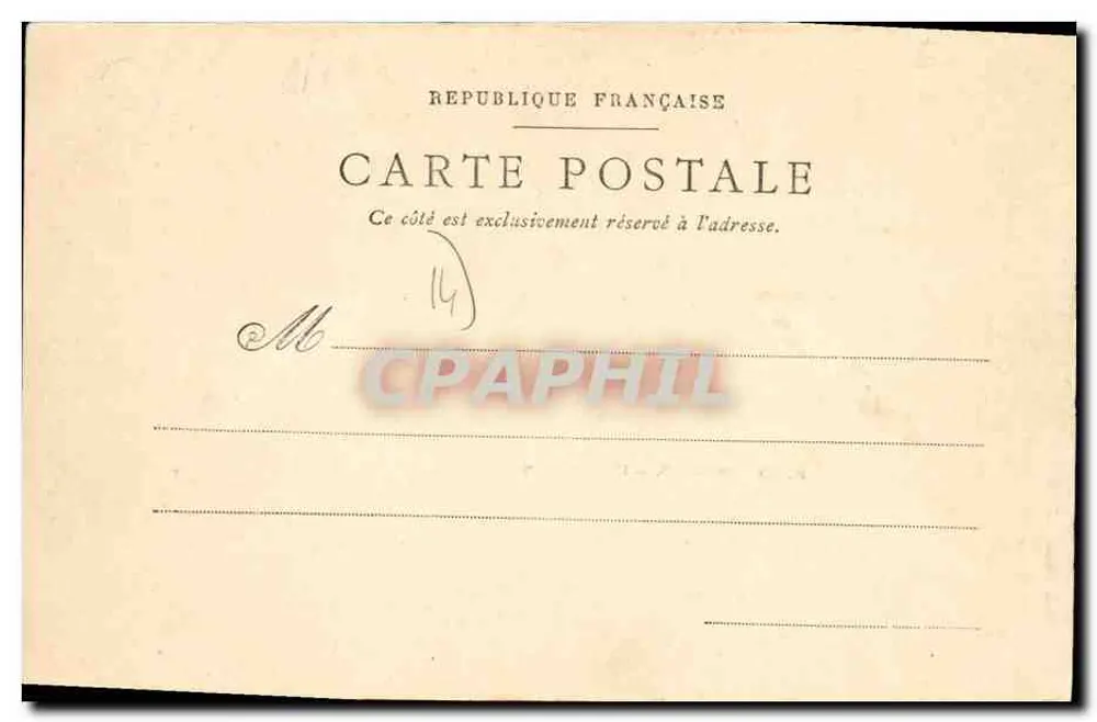 Courseulles — Praça de Caen — J. Bréchet, editor, Caen - Verso