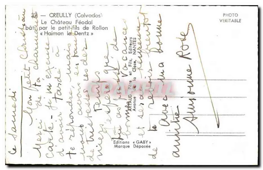 Burg Creully — Calvados — Verlag Gaby - Rückseite