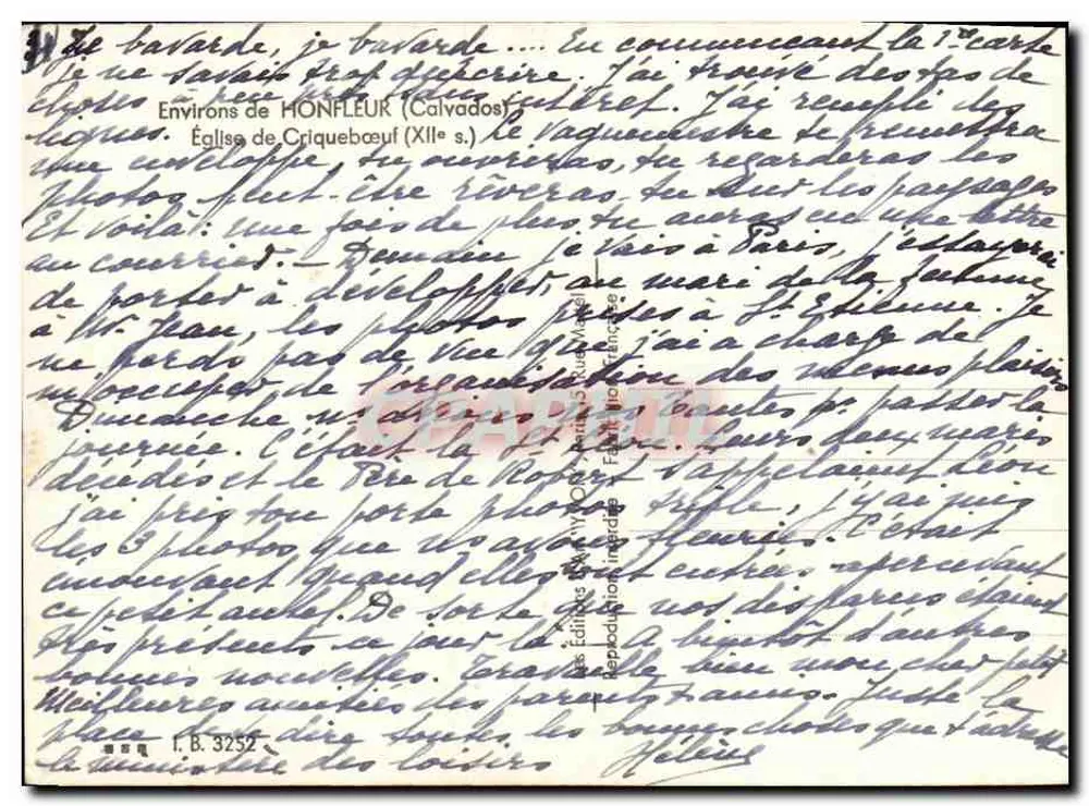 क्रिक्यूबेफ के चर्च — हॉनफ्लूर के आसपास (कैल्वाडोस) — एडिटर : एफ. बी. 3252 - पीछे