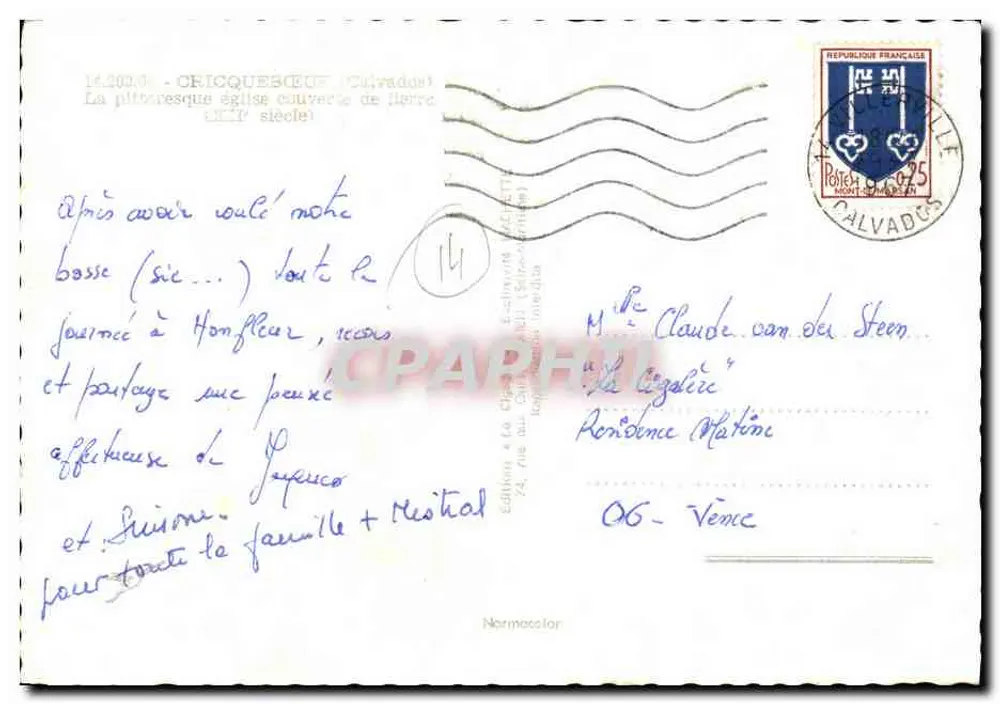 Kirche mit Efeu — Cricquebec (Calvados) — Edition « La Cigogne » - Rückseite