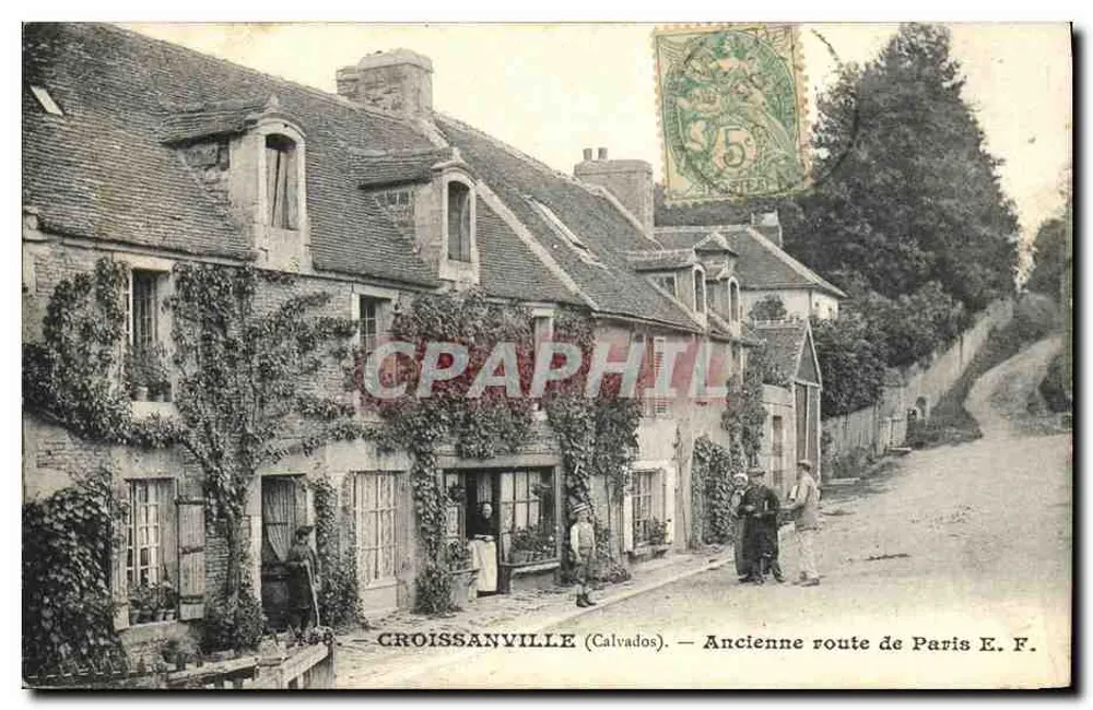 Croissanville (Calvados) — Ancienne route de Paris E.F. — éditeur A.68 - Recto