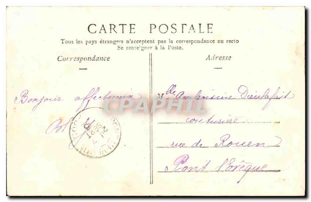 Croissanville (Calvados) — Ancienne route de Paris E.F. — éditeur A.68 - Verso