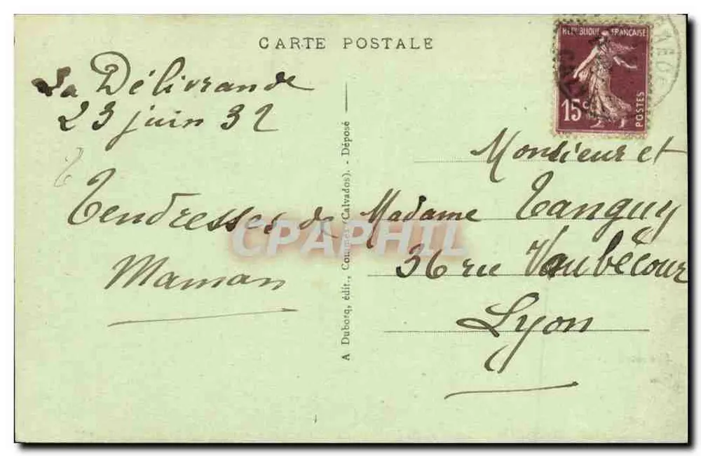 An den Füßen der N.-D. de La Délivrande — Innenansicht der Kathedrale — A. Dubord, Verlag (Calvados), Nr. 2 - Rückseite