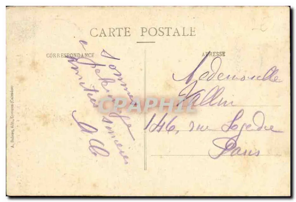Nos Pés de N.-D. da Délivrande — editor A. Dubessi, edição (Carnac) — n° A+D - 264 bis - Verso