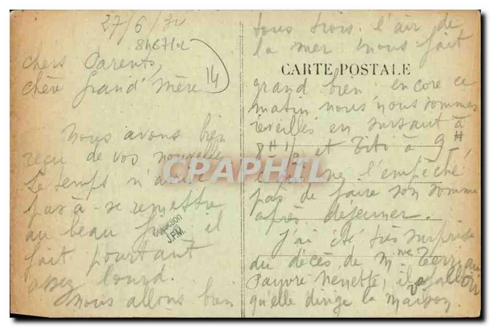 La Délivrande — A Grande-Rua — Ed. R. Dazeau, impressor - Verso