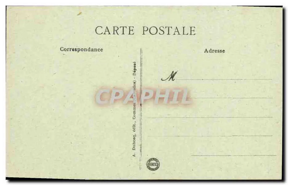 A Délivrande - A Estação — trem com compartimentos abertos — editor A. Dubosq, Commercy - Verso