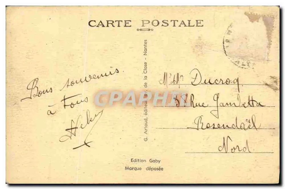 La Délivrande (Calvados) — Estrada de Cresserons — editor Gaby, n°27 - Verso