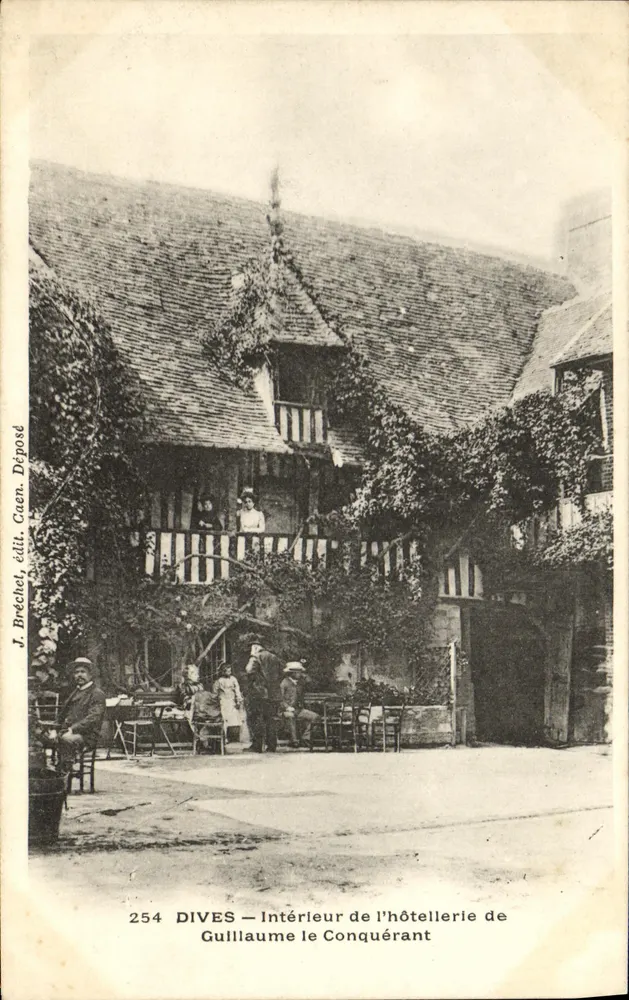Dives — Innenansicht des Hotels des Wilhelm der Eroberer — J. Bréchet, Verlag Caen. Einlieferung - Vorderseite
