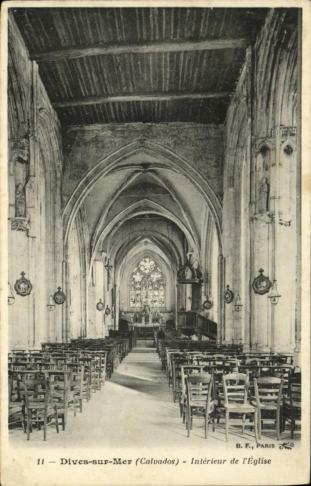 Dives-sur-Mer (Calvados) — Interno della Chiesa — B. F., PARIS - Recto