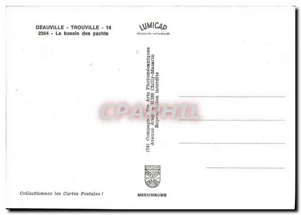 Deauville - Trouville — O cais dos iates — LUMICAP - Verso