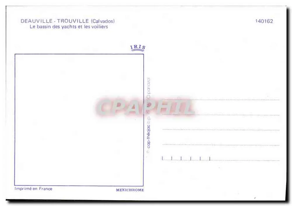 Deauville - Trouville (Calvados) — Der Yachthafen und Segelboote — IRIS, n° 140162 - Rückseite