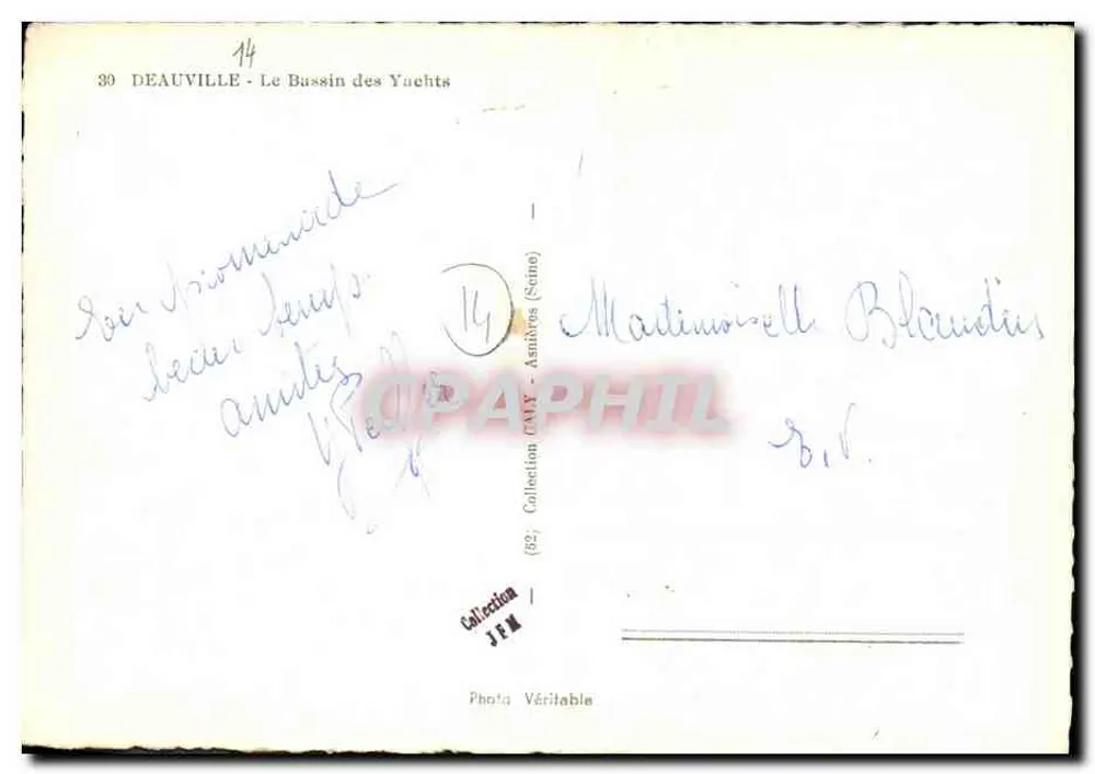 Deauville - Ansicht des Yachthafens — Photo Véritable JEM - Rückseite