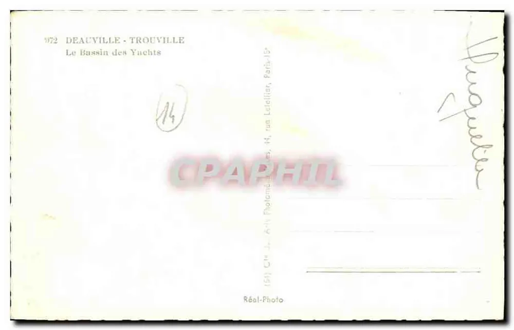 Deauville - Trouville — Der Yachthafen — Réal-Photo, 14, rue Leduc, Paris-15e - Rückseite