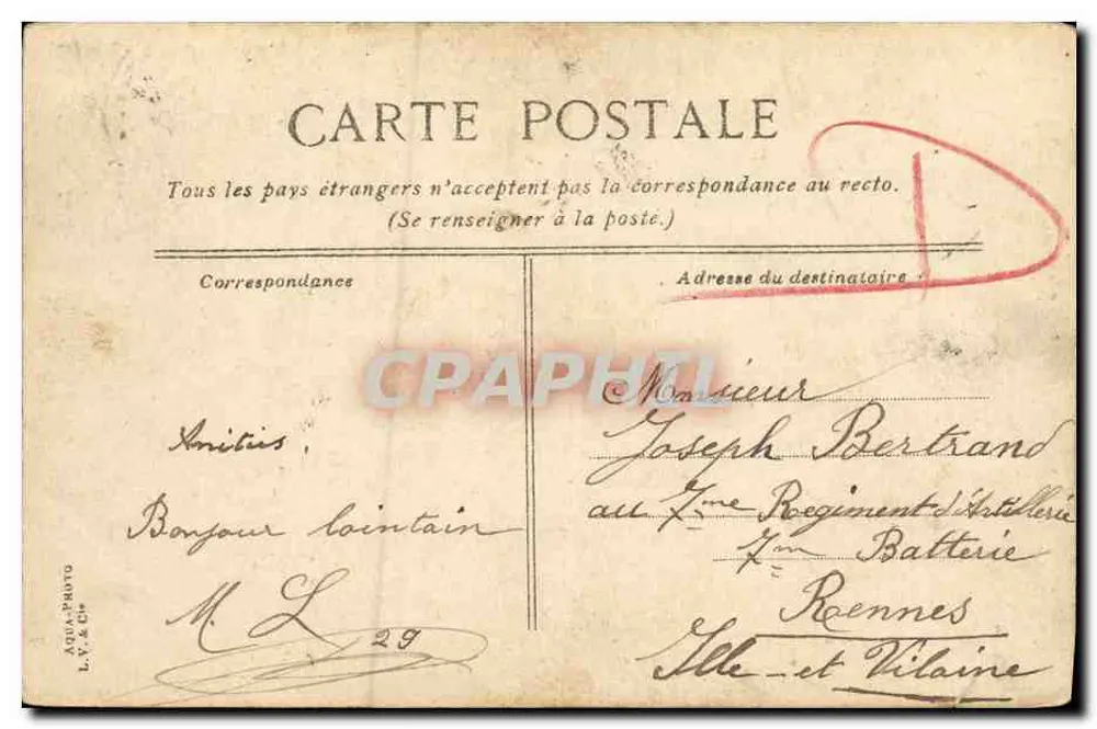 Deauville - Die Yachten und der Vorhafen — 1908 — M. L. - Rückseite