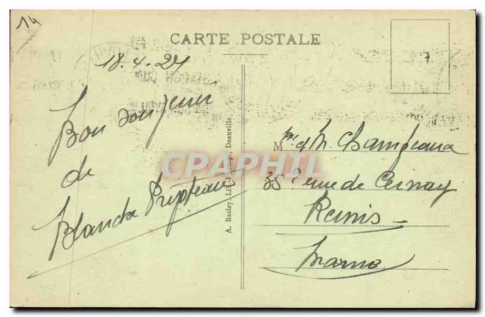 Deauville — Das Fährenboot bei Ebbe — Anonymer Verlag, Nr. 214 - Rückseite