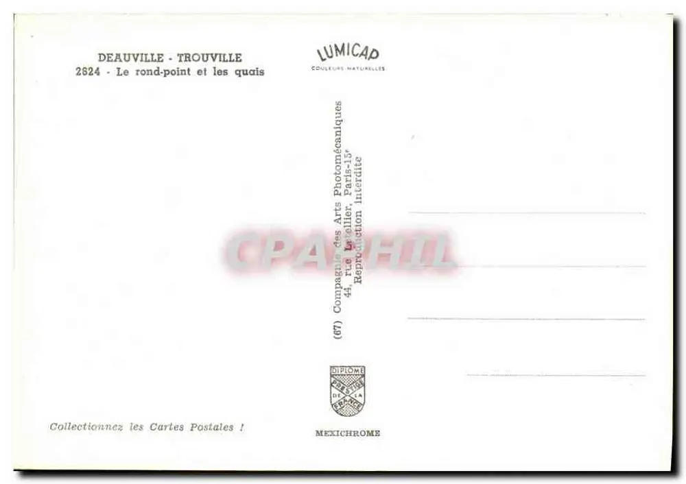 Deauville - Trouville - Der Kreisverkehr und die Kai — Lumicap, n° 2824 - Rückseite