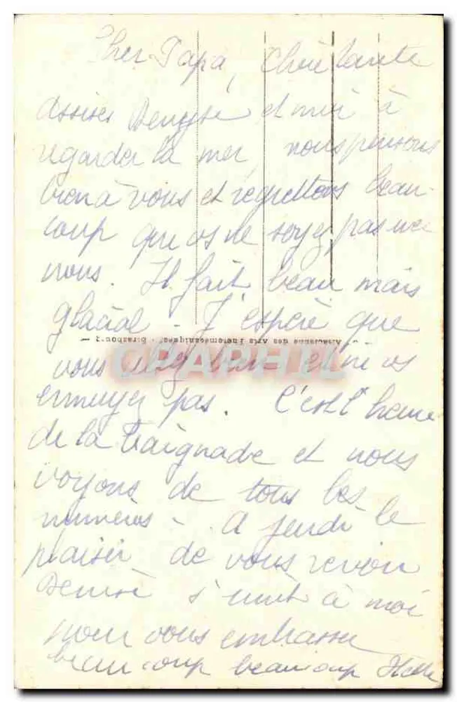 Deauville - Blütenstrand - Die Neuen Bäder — Antike Ansichtskarte n°249, Verlag A.P.A. - Rückseite