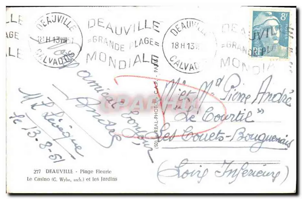Das Casino (G. Wybo, Arch.) und die Gärten — Deauville — Verlag CAP - Rückseite
