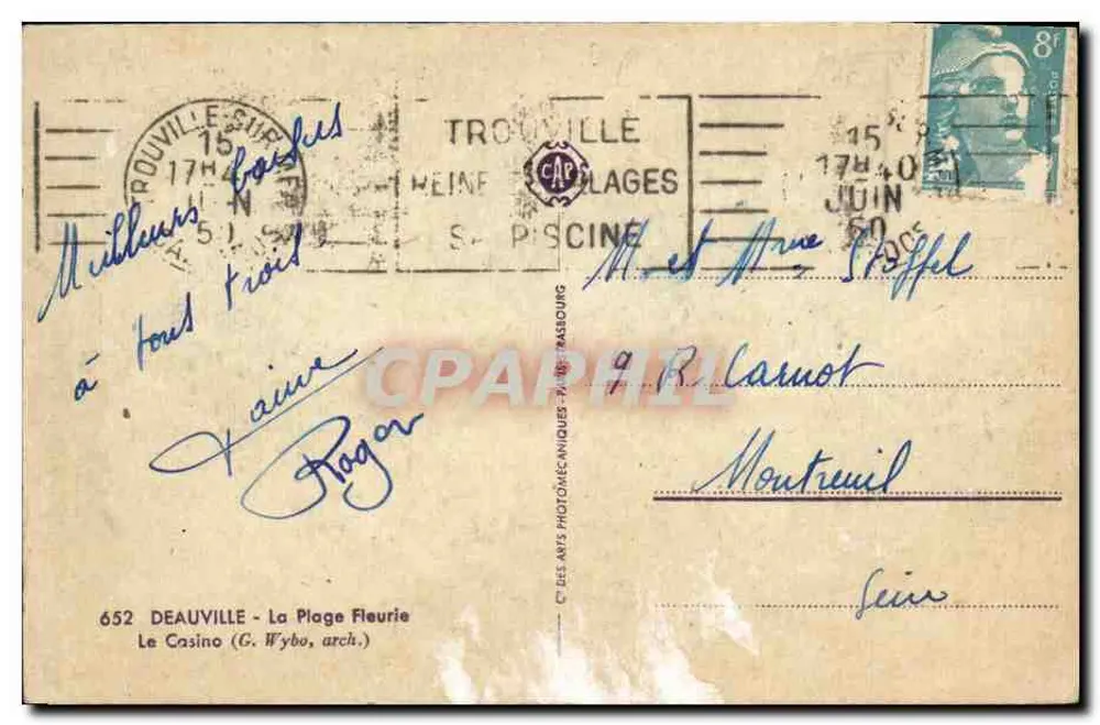 Das Casino von Deauville — Die Blühende Strände — Verlag G. Wybo, Nr. 652 - Rückseite