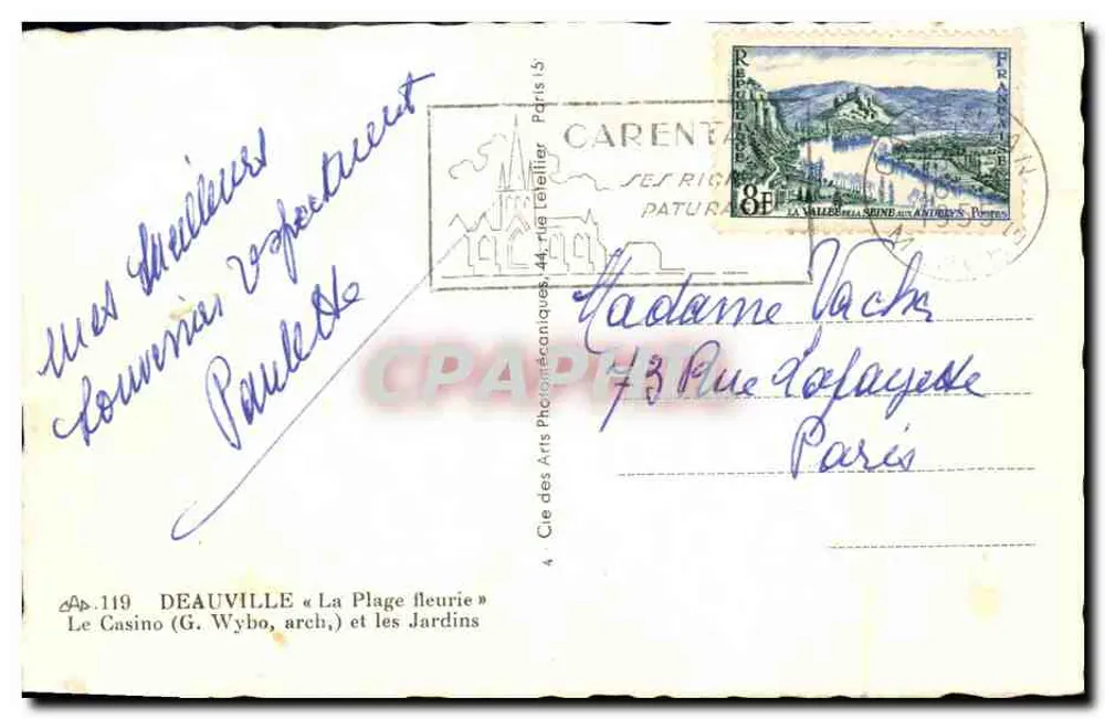 Das Casino von Deauville — Die Gärten — Cie des Arts Photographiques - Rückseite