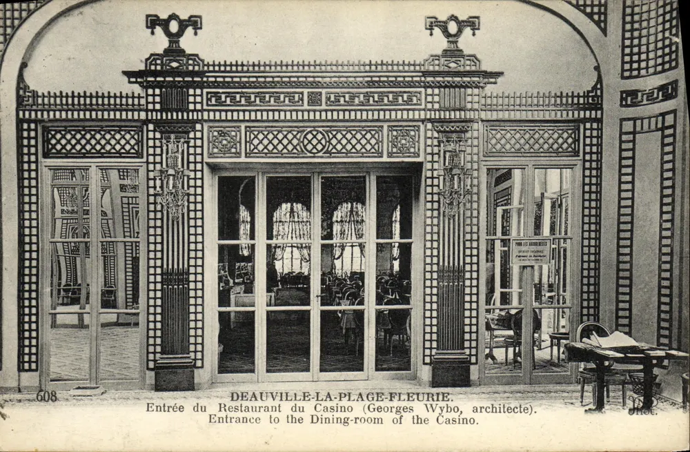 Eingang zum Casino-Restaurant — Deauville-La-Plage-Fleurie — Georges Wybo, Architekt — Nr. 608 - Vorderseite