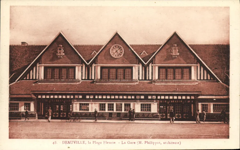 Deauville, die Blühende Strände - Die Station (M. Philippot, Architekt) - Vorderseite