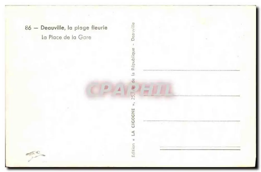 Deauville, der Bahnhofsplatz — Der Platz der Republik — Edition La Cicogne - Rückseite