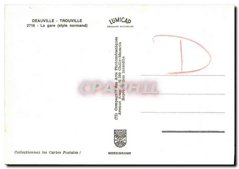 Deauville - Trouville — Stacja (styl normandzki) — Lumicad - Rewers