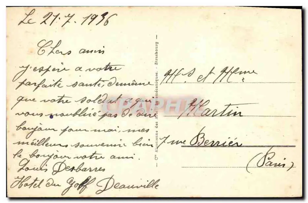 Deauville - Blühende Strände - Die Ferme du Côteau — Verlag A.P.C. Nummer 230 - Rückseite