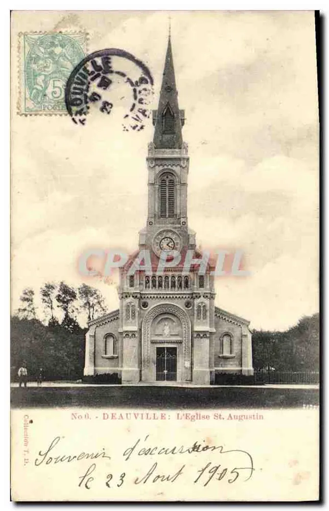 Deauville - A Igreja de São Agostinho — No.6, editor T.D. - Frente