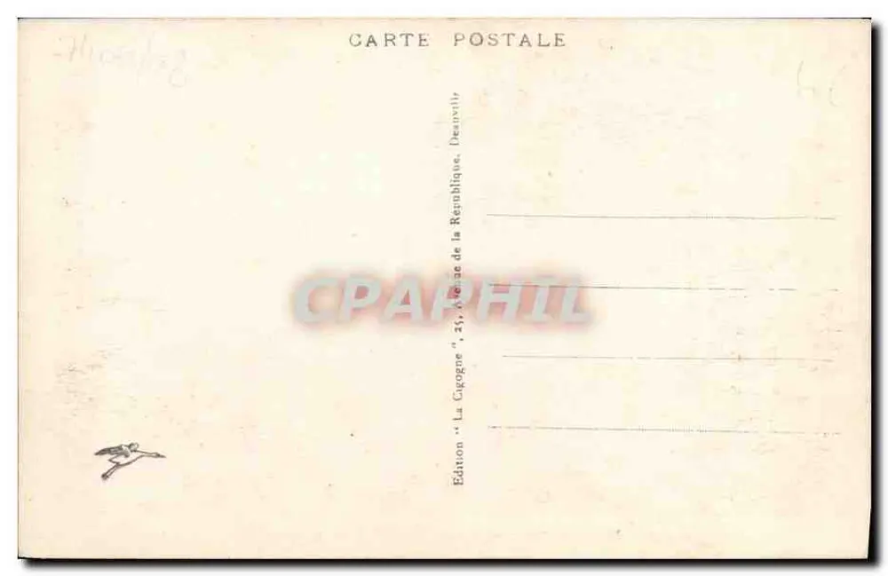 Deauville, a Praia das Flores — A La Poste (arquiteto Chirol) — Edição 'La Cigogne' - Verso