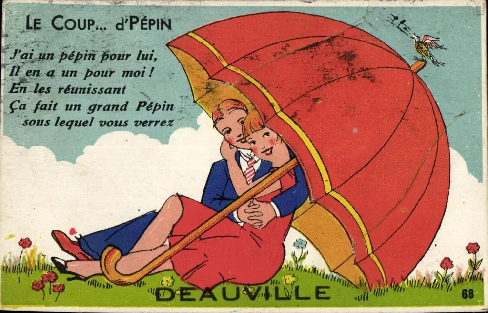 Paar unter dem Regenschirm — Deauville — Editions Gaby n°68 - Vorderseite