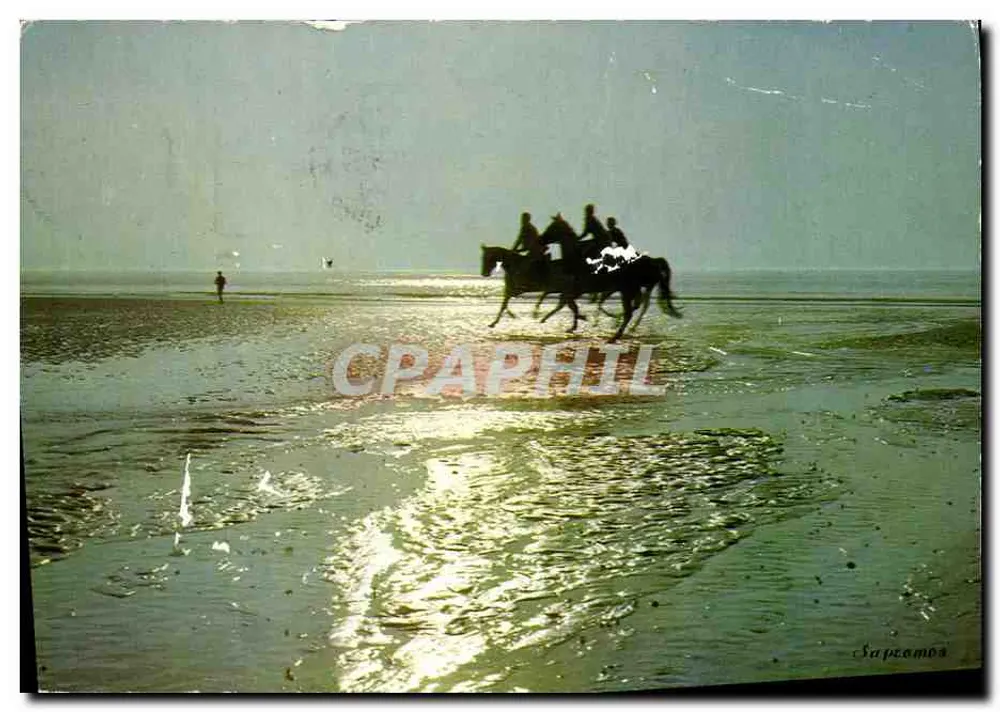 Cavalistas, efeito de contraluz — Deauville (Calvados) — Edição Sapromos - Frente