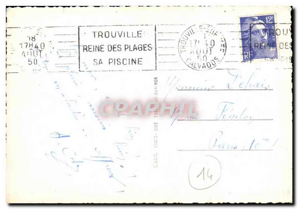 Deauville Hotel Normandy — 17. — Editora: Photo-Ciné Trouville-Sur-Mer - Verso