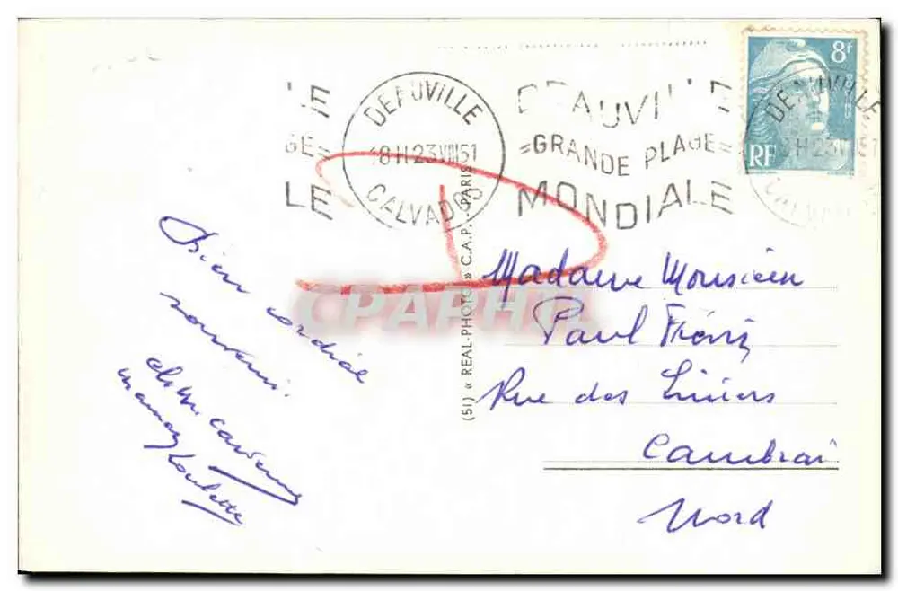Deauville - Die Blütenbeete - Hotel Le Normandy — Verlag C.A.A. Nr. 279 - Rückseite