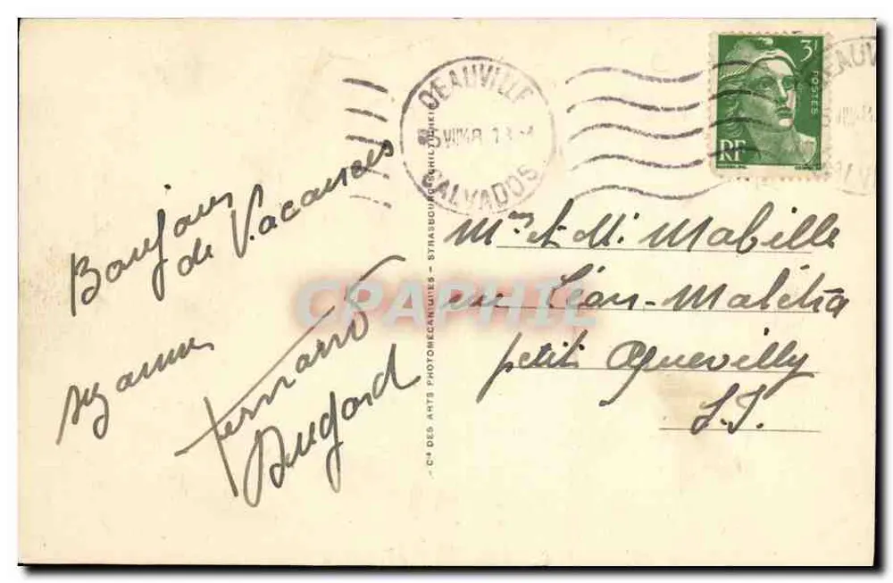 Deauville-Plage Fleurie — Hotel Normandy (Th. Petit, arq.) y Boulevard Cornuché - Reverso