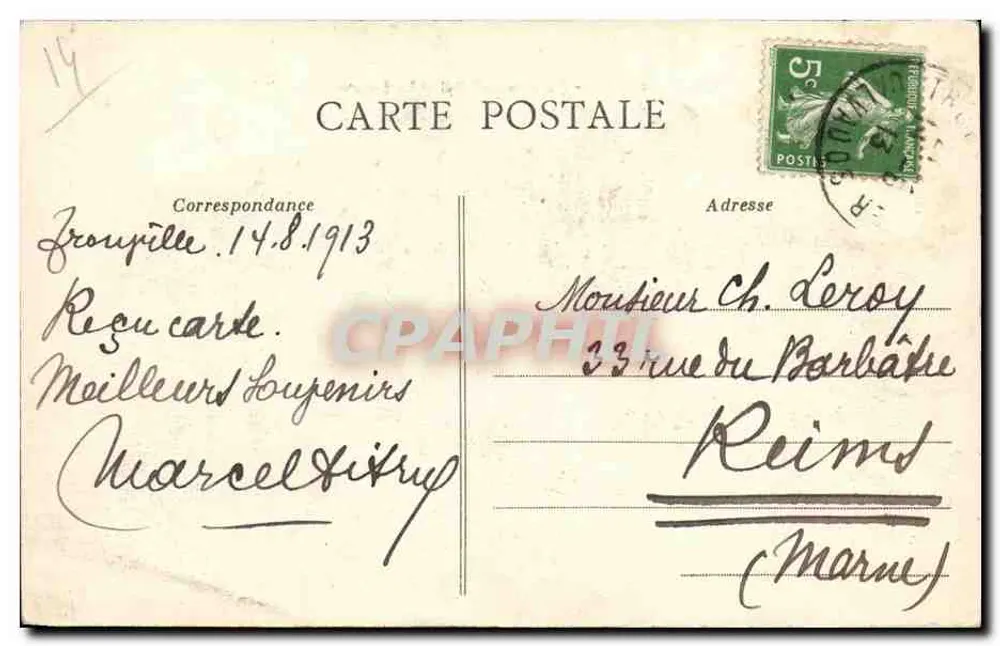 Deauville-sur-Mer — Ansicht des Normandy-Hotels und der Gärten — Edition Delâtre - Rückseite